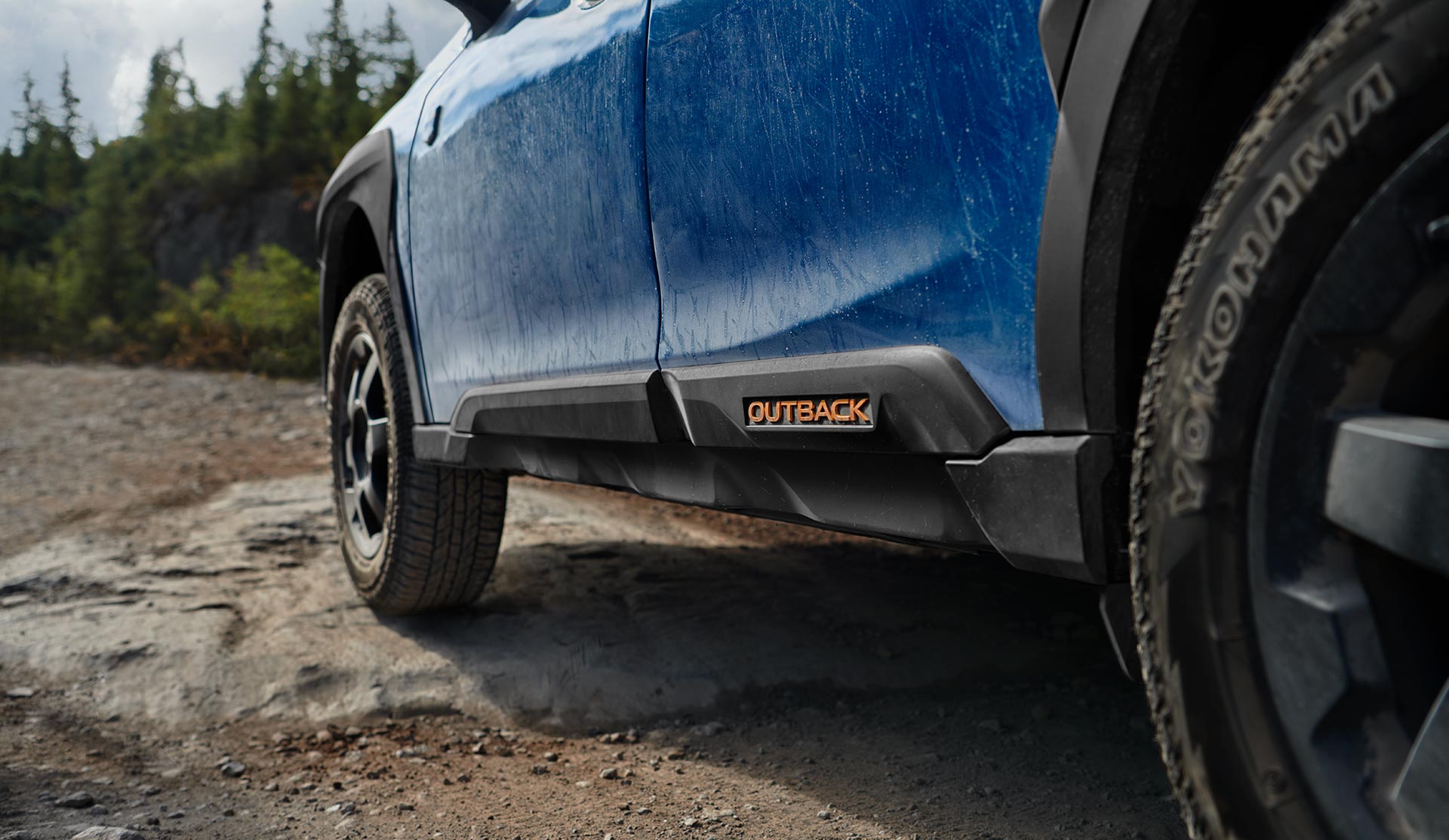 2025 Subaru Outback Wilderness Close shot of 2025 Outback Wilderness rugged side sill.